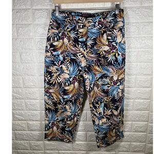 Gloria Vanderbilt Amanda Floral Print Capris Size 8 Womens Summer
